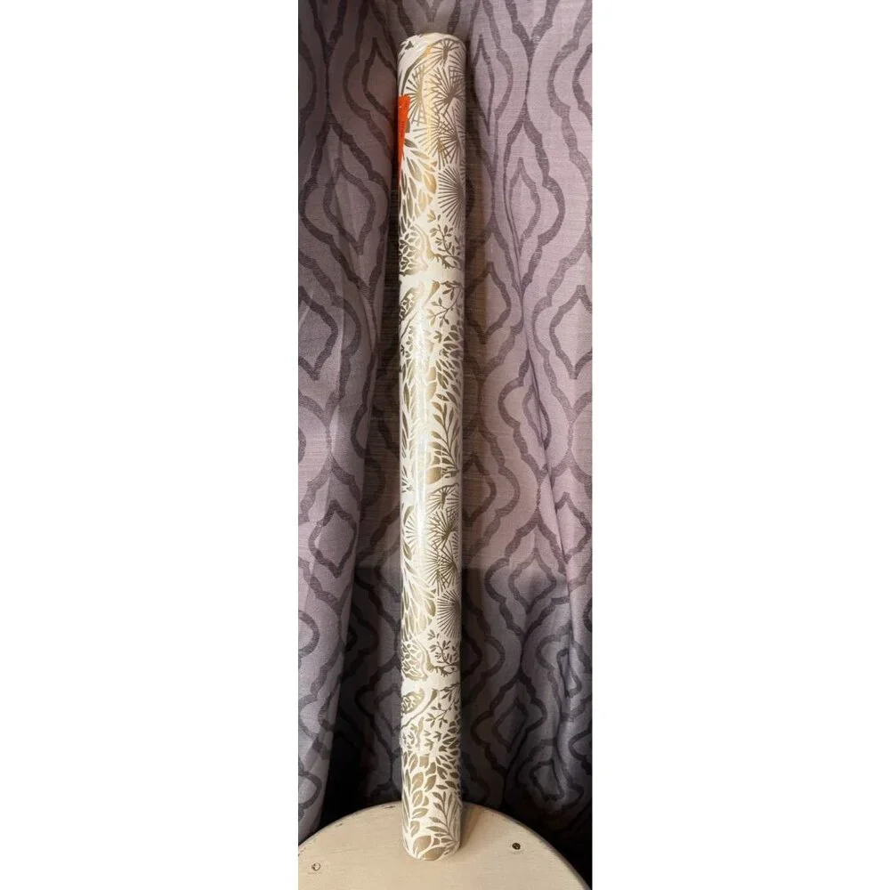York Wallcoverings Wallpaper Gold Botanical Palm Leaf Floral New 27X27 60 Sq Ft